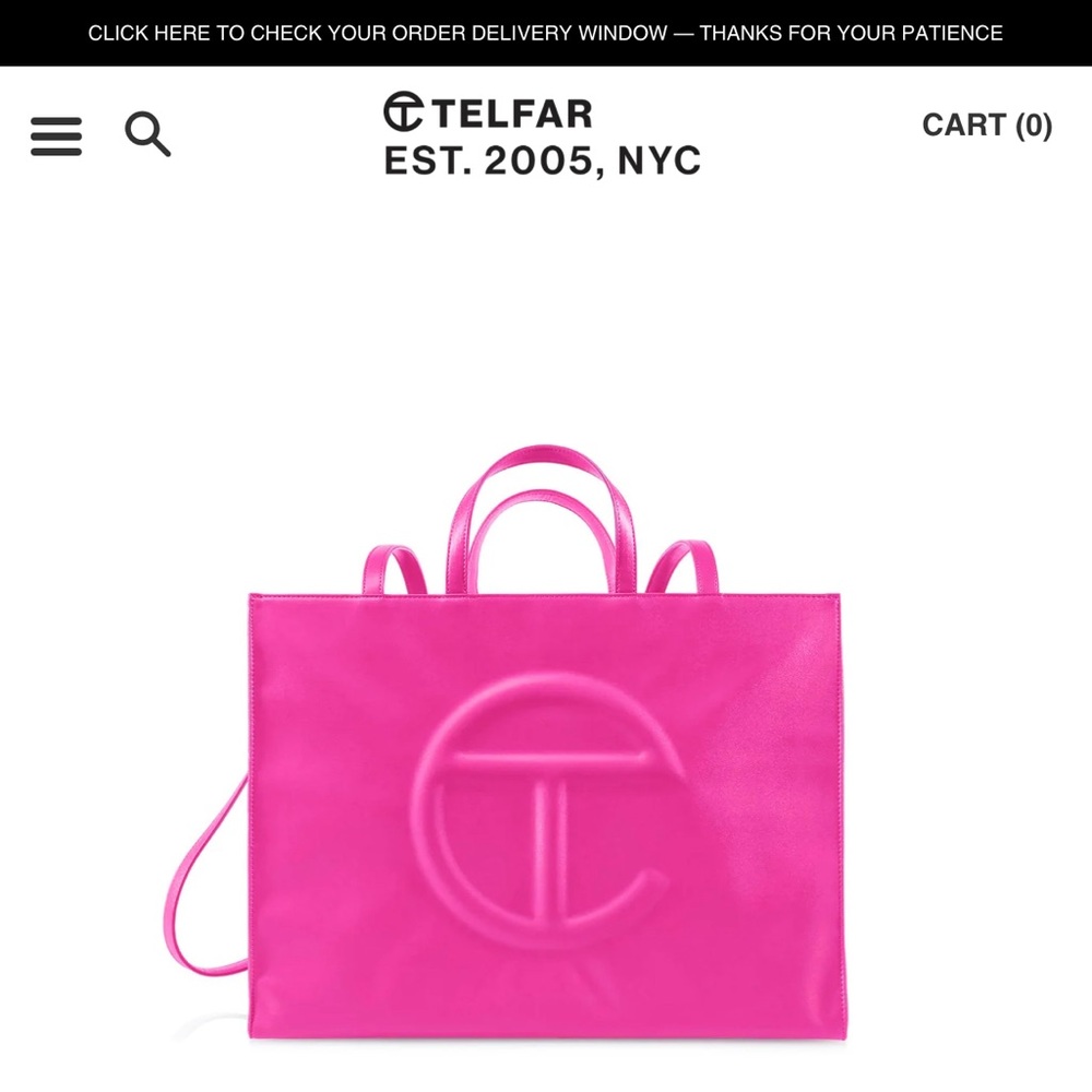 Telfar Large Bag- Azalea. Sold out online. Never been used.